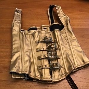 Corset steel-boned underbust in gold